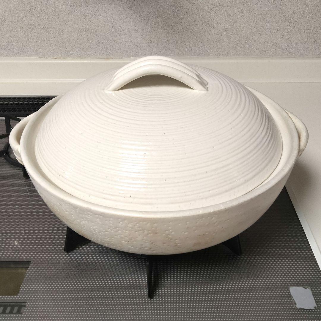 マルヨシ陶器　STYLE土鍋　9号　萬古焼　アースホワイト　土鍋　白