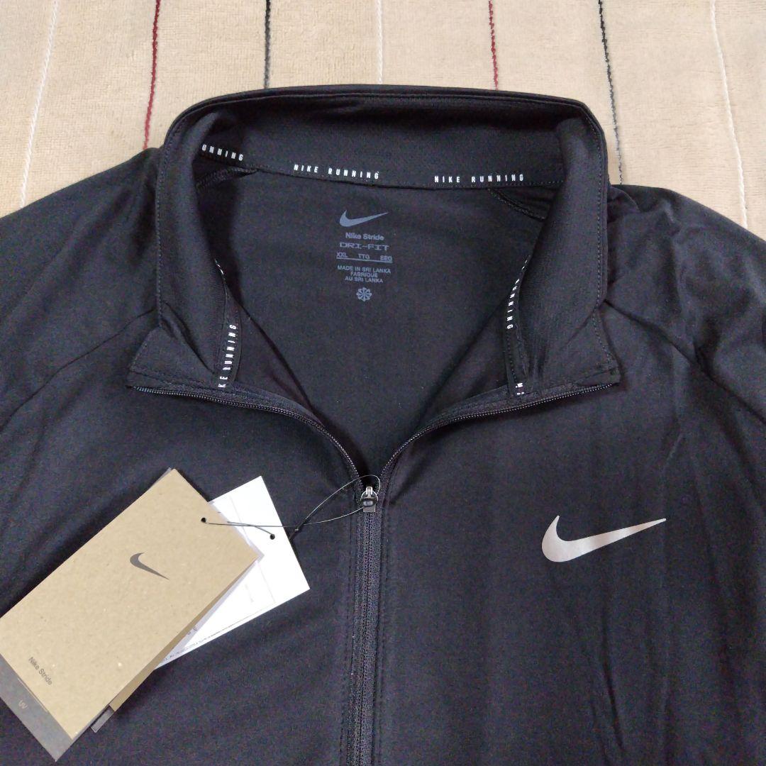 NIKE ストライド1/4ジップ ランニングシャツ 黒 2XL