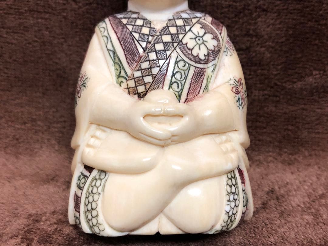 中国美術　置物　仏像　根付　時代物　天然素材　マンモス牙