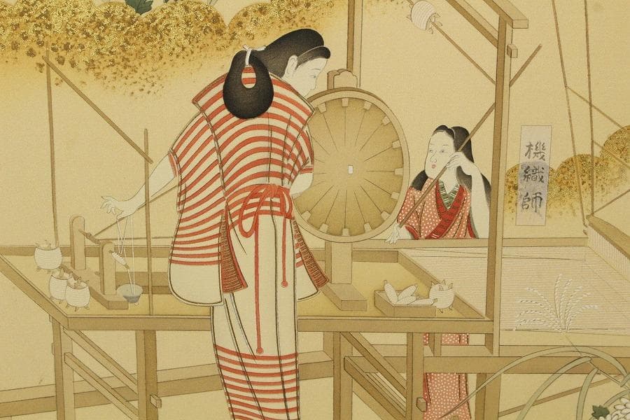 京都友禅染「染織の図」飯田耕作 藤工業所 制作(K-YC633)