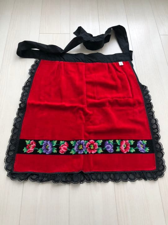 フェイラー　エプロン　未使用　赤　レッド