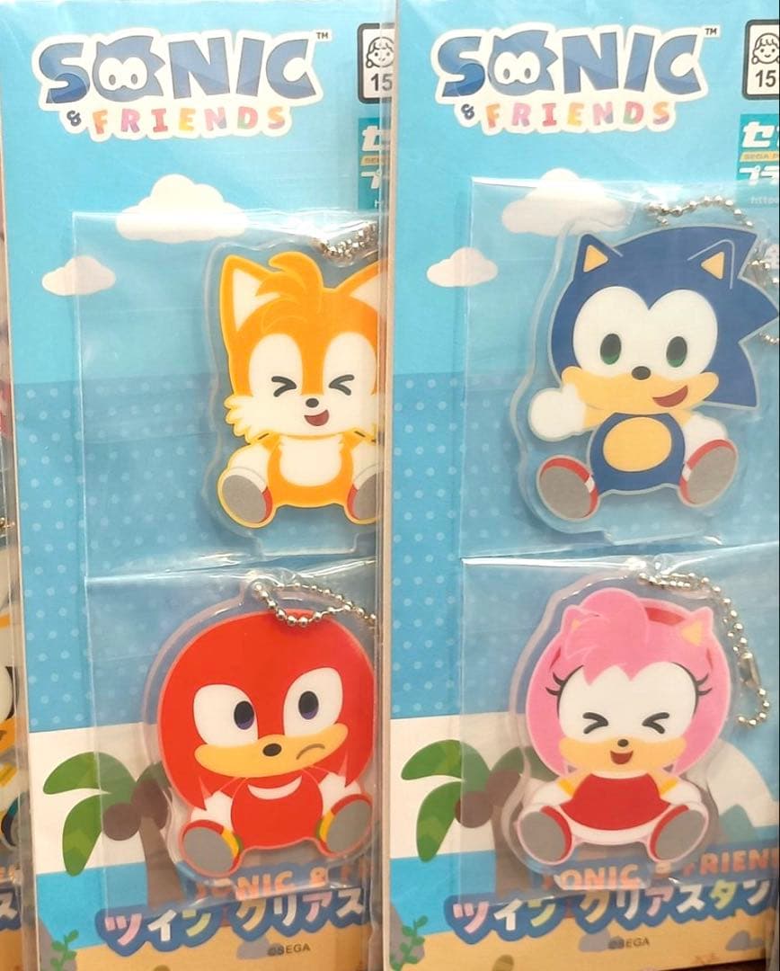 SONIC＆FRIENDS ツインクリアスタンド　2種セット ソニック プライズ