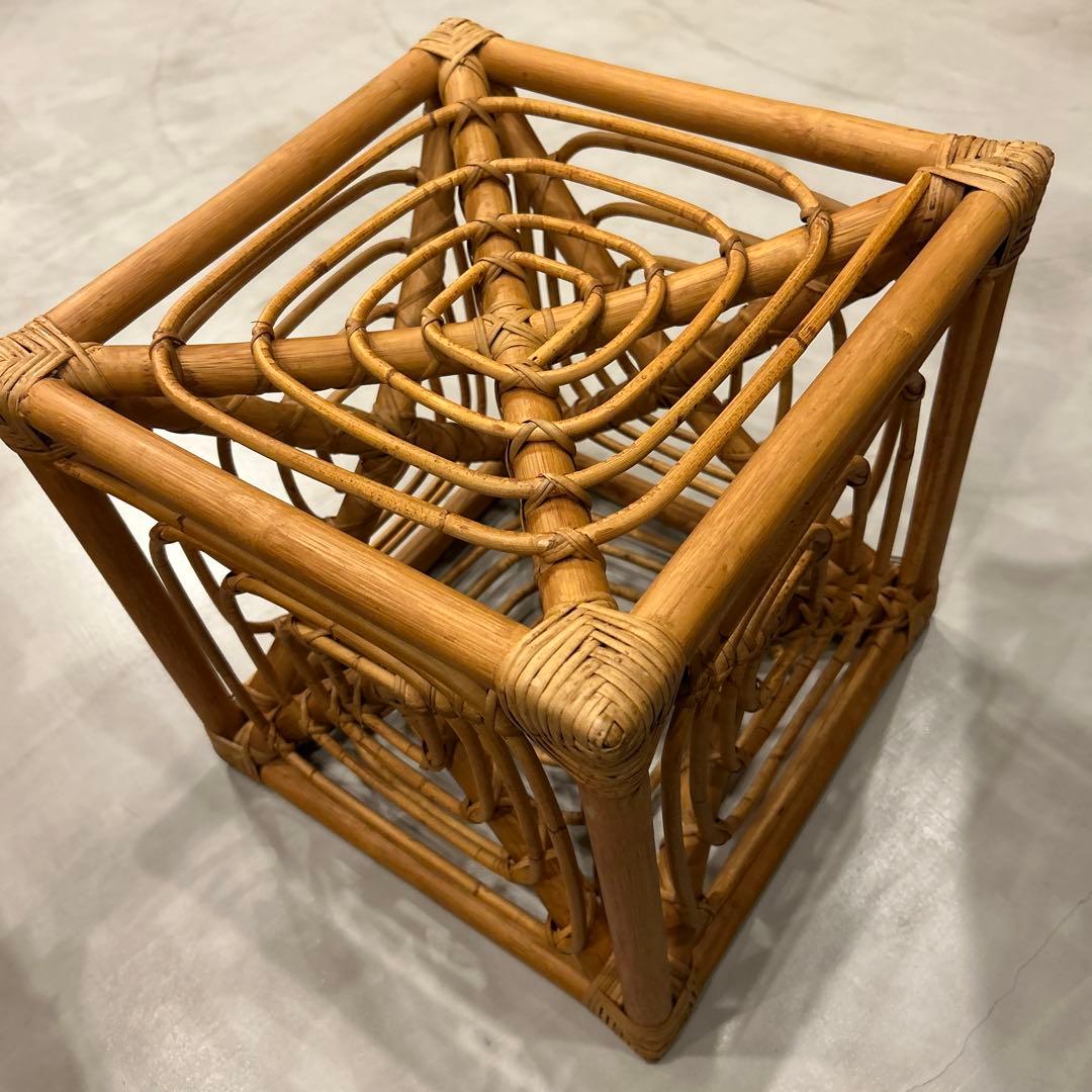 新品 未使用 ラタン スツール 36㎝×36㎝×36㎝ 籐 椅子
