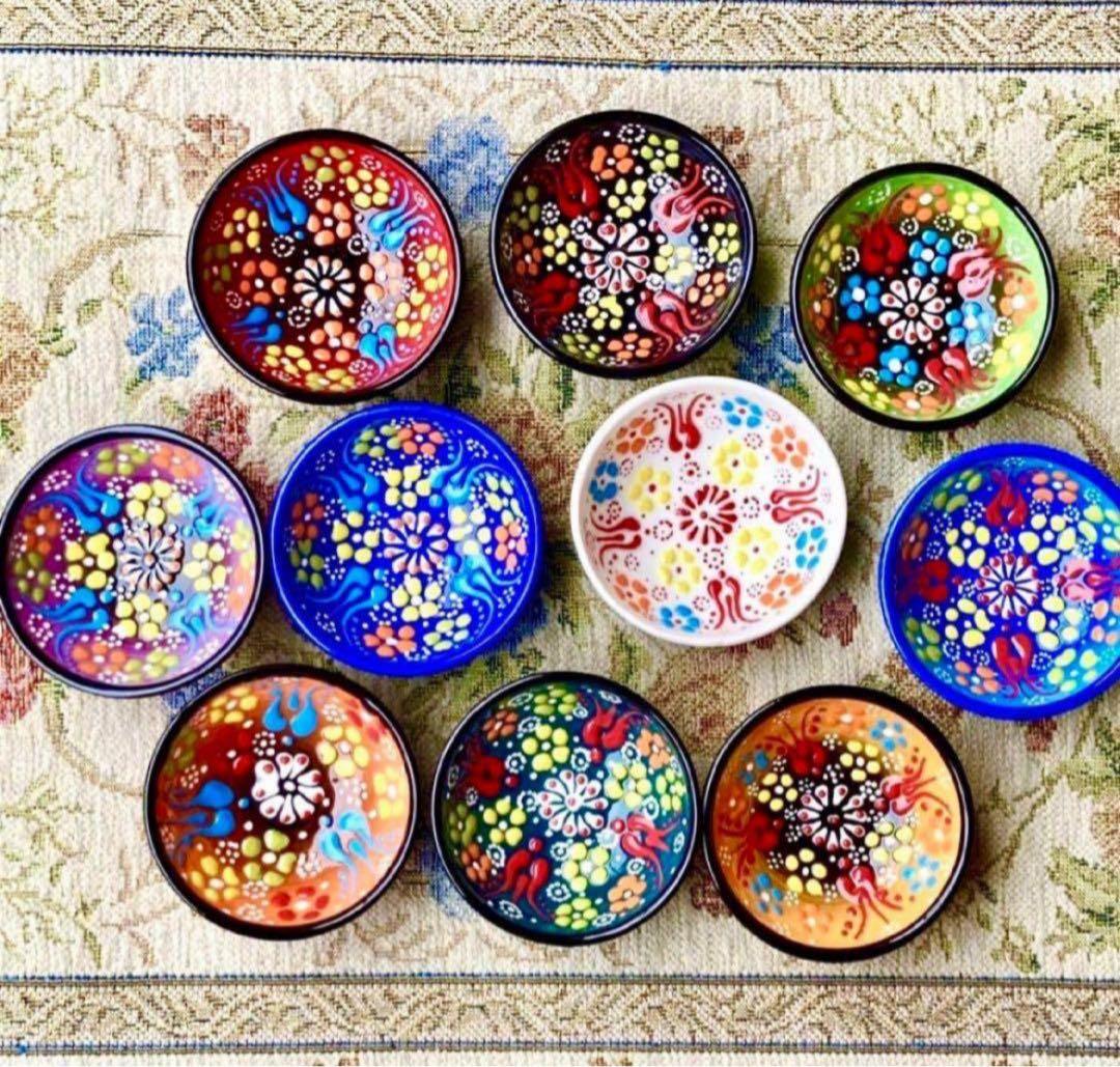 10個セット‼︎【トルコ】ハンドメイド ボウル 小物入 キュタフヤ陶器 小皿 小鉢