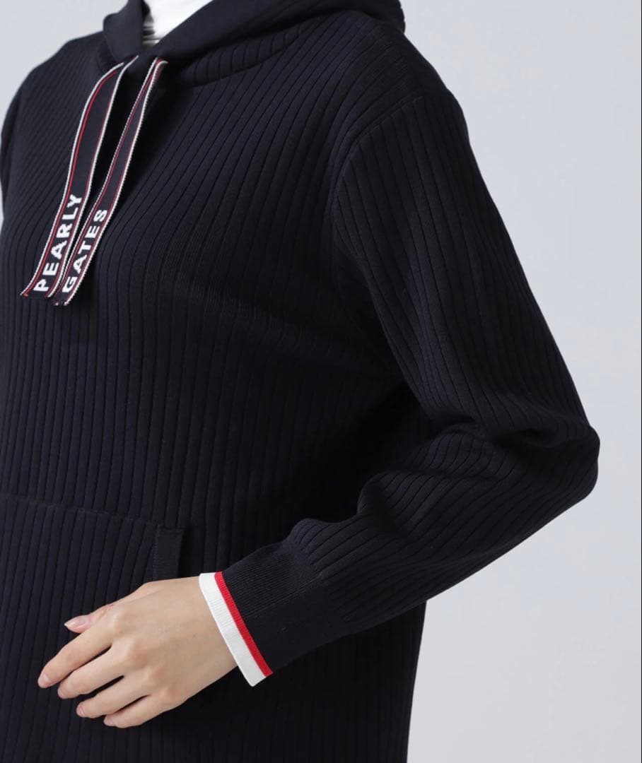 超美品☆PEARLY GATES ポリエステルアーンmmフーディニットワンピース