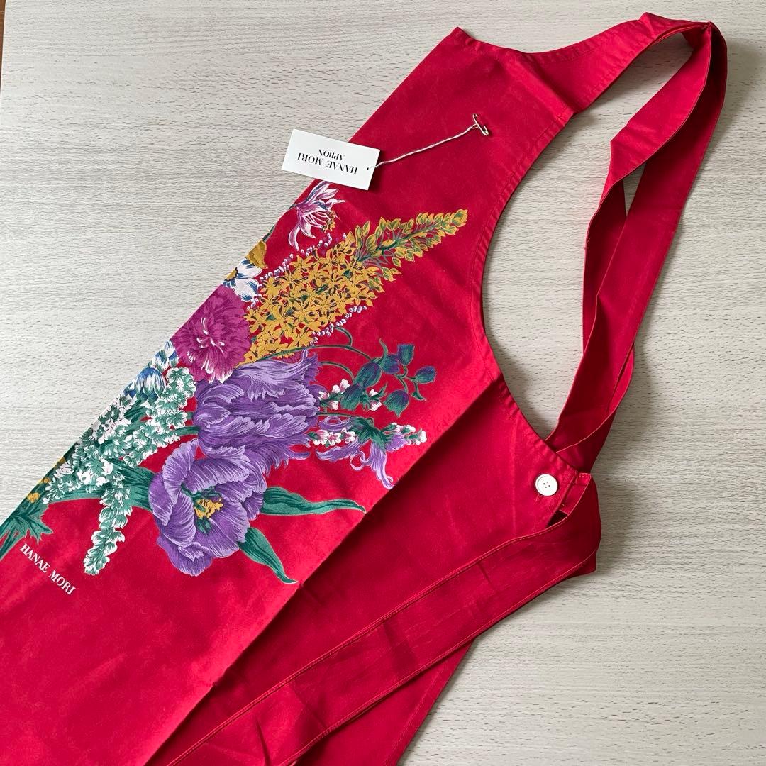 HANAE MORI ハナエモリ 森英恵 エプロン レッド 新品 未使用