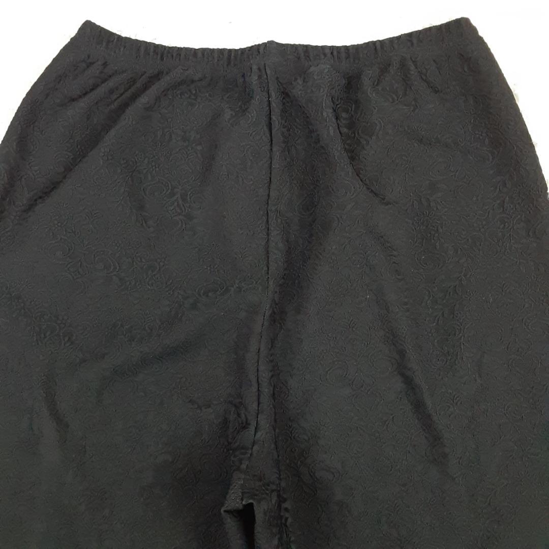 美品△ Chacot チャコット フレアパンツ L 黒 ダンス バレエ 花柄
