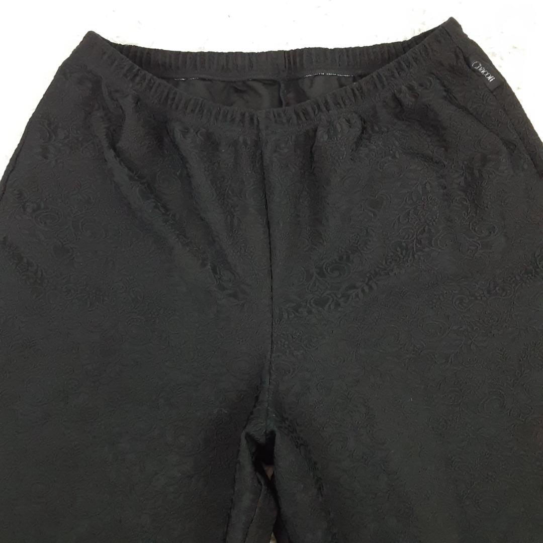 美品△ Chacot チャコット フレアパンツ L 黒 ダンス バレエ 花柄