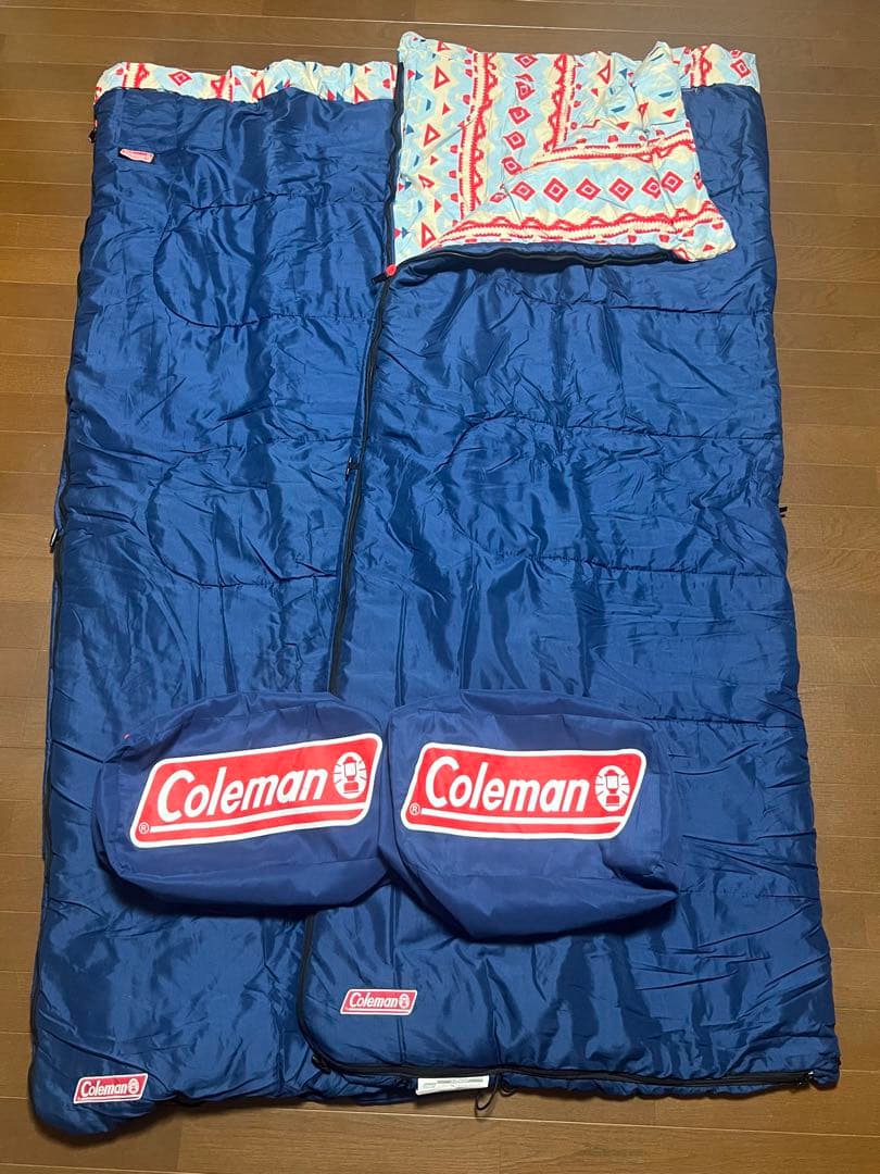 Coleman 寝袋・シュラフ ネイビー柄付き