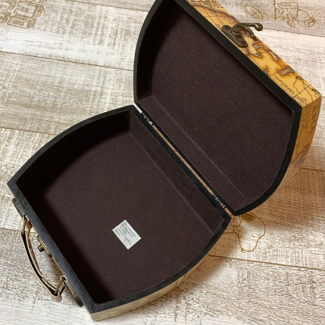 Caffarel カファレル トランク風バッグ 木製箱 紙プリント 取手付き