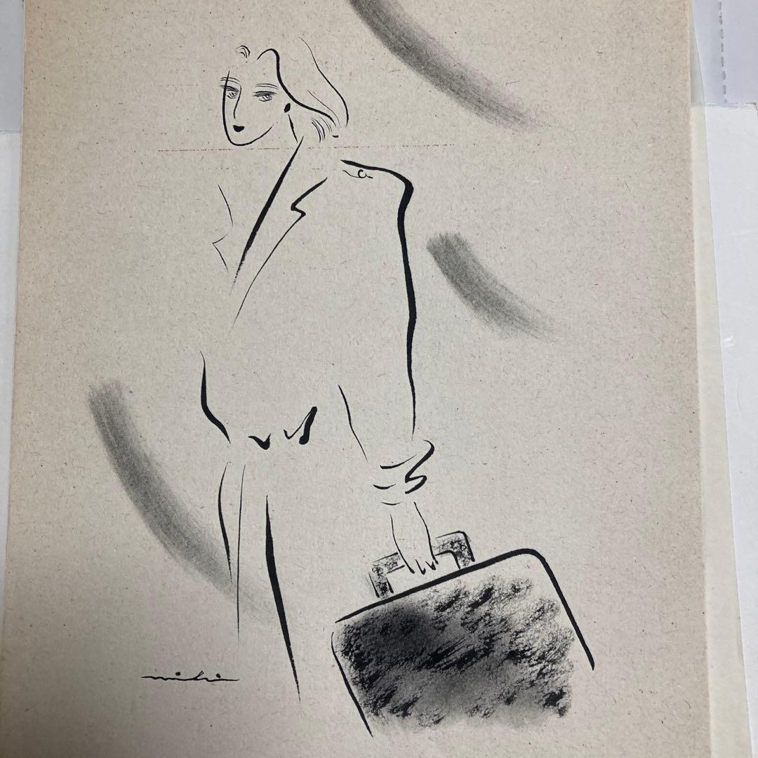 イラストビジネスウーマン 水墨画原画