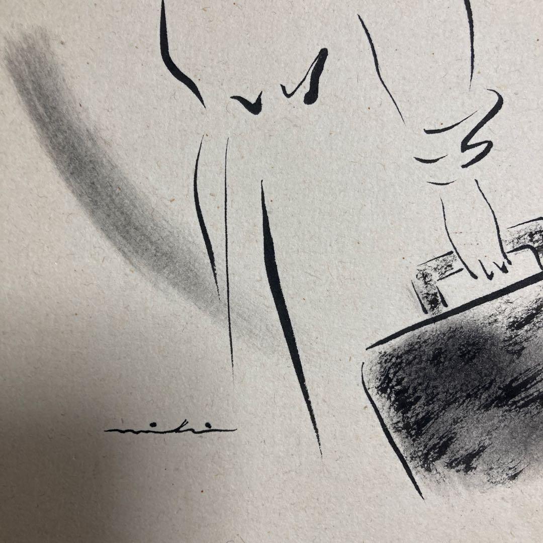 イラストビジネスウーマン 水墨画原画