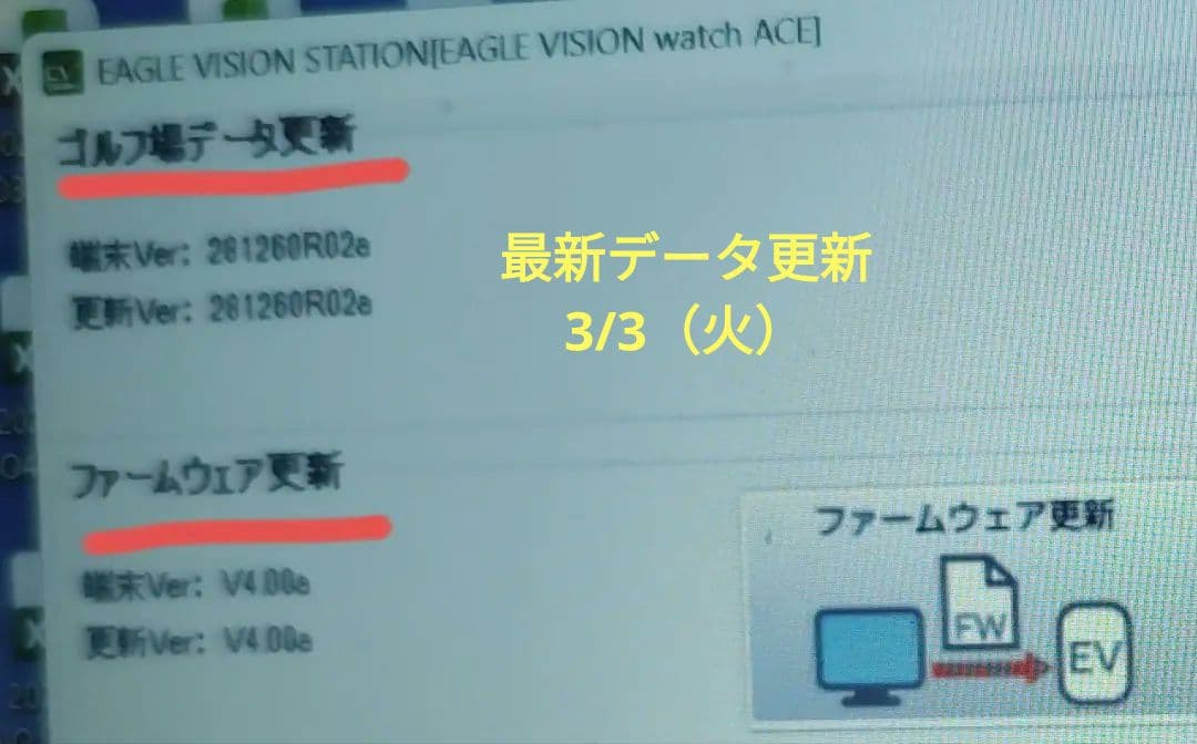 EAGLE VISION watch ACE ゴルフ距離計最新データ（送料無料）