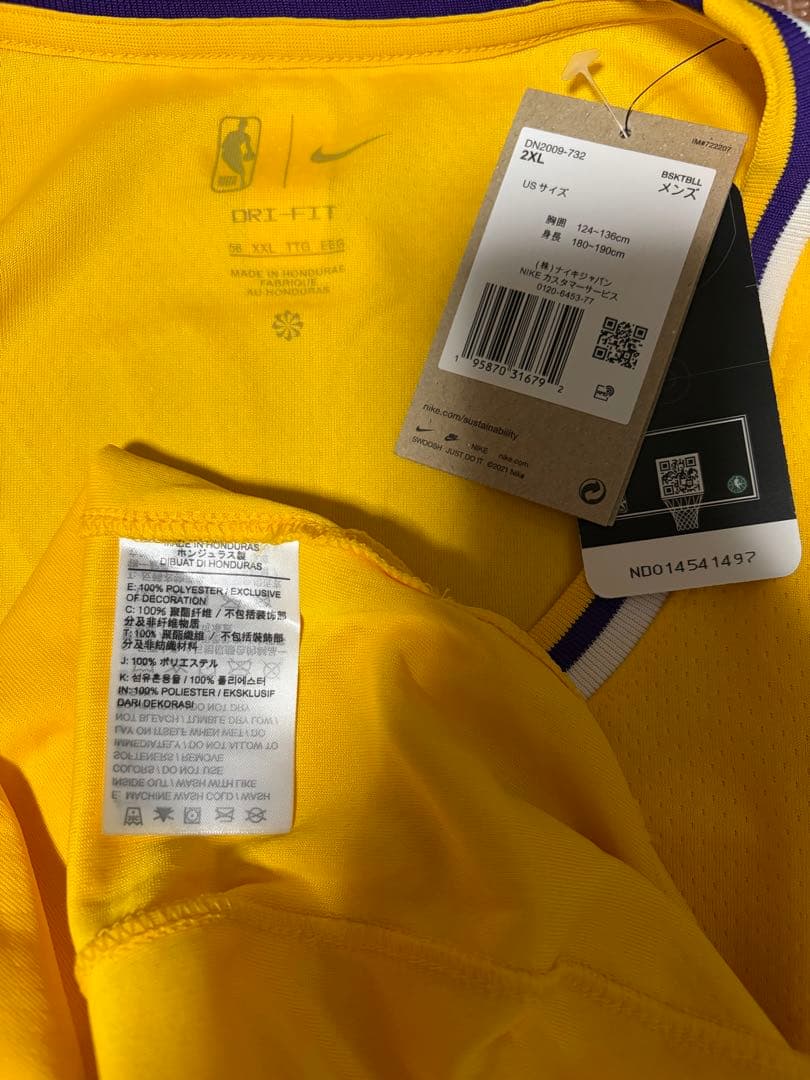 新品タグ付 正規品 定価16500円 八村塁 Lakers ユニフォーム