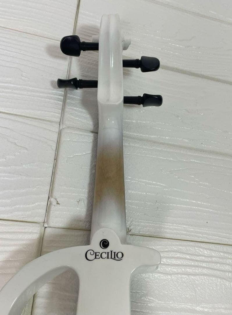 CECILIO エレキバイオリン 4/4 ホワイト 専用セミハードケース