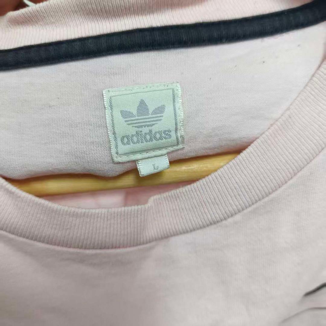 adidas ロシア限定 ヴィンテージ ヌードプリントTシャツ ピンク L 希少