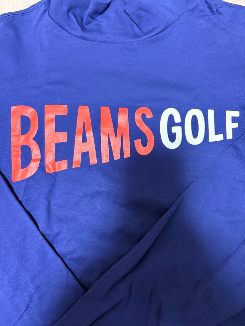 BEAMS GOLF 長袖ハイネックシャツ ブルー