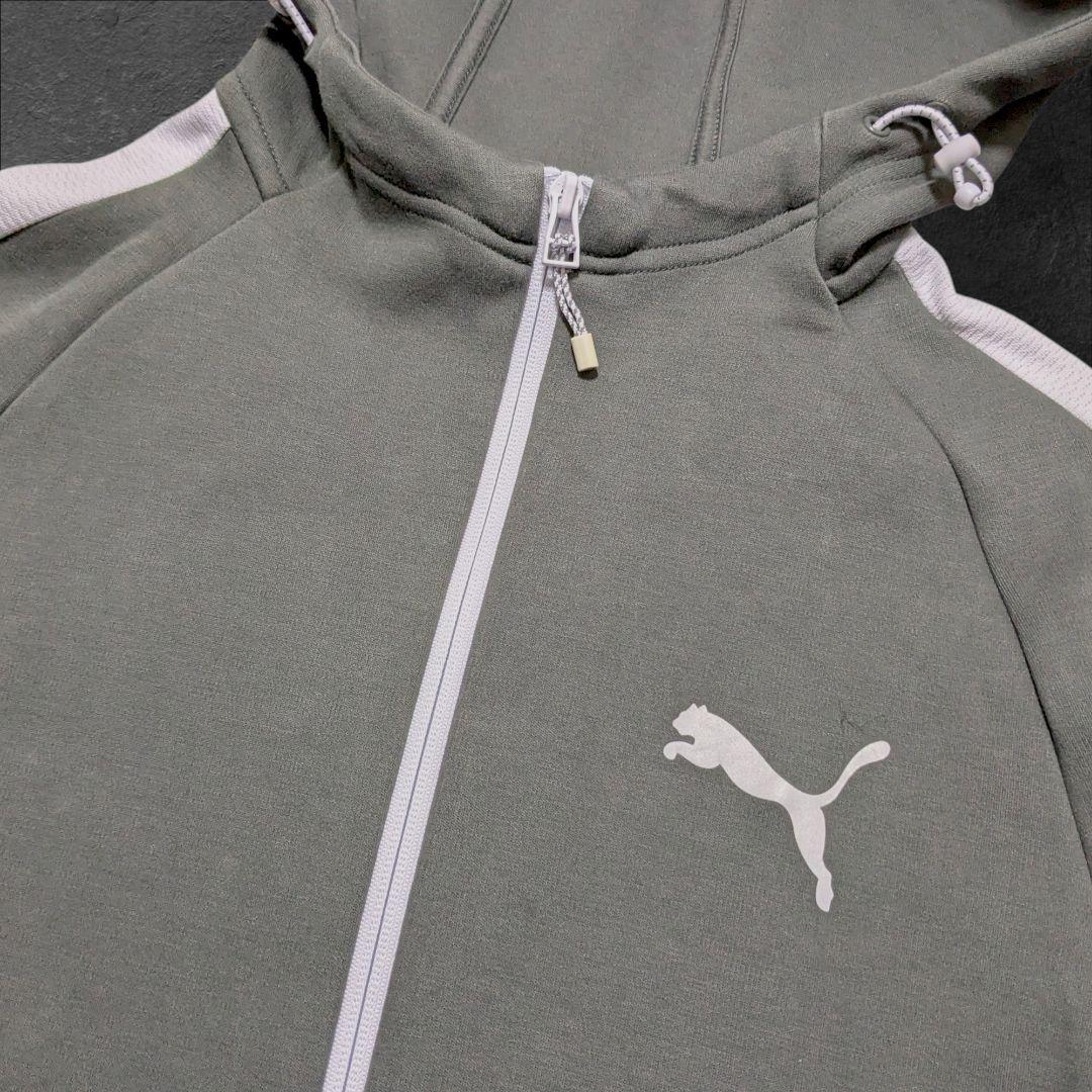 PUMA フード付きジャージ上下セット オリーブグリーン