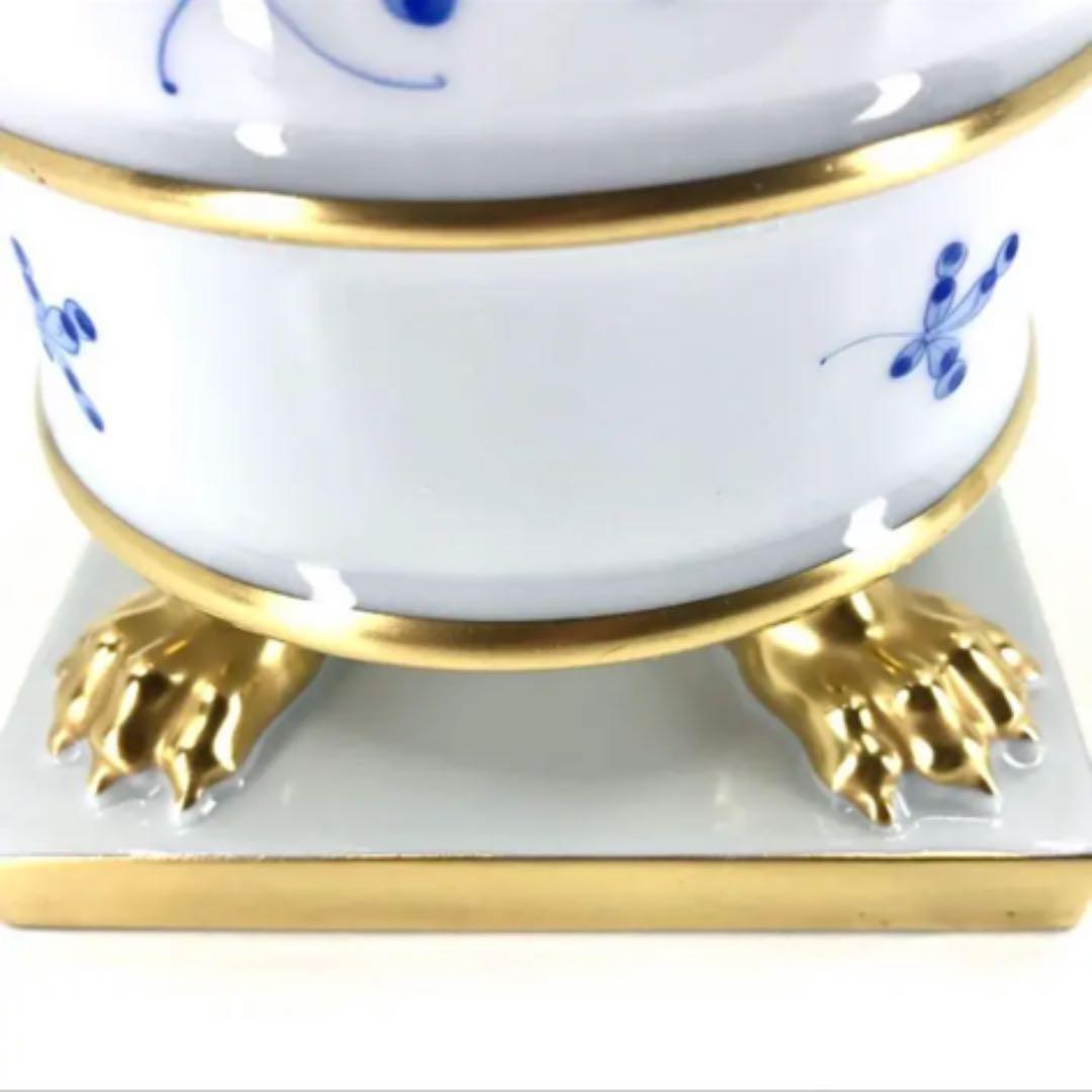 ヘレンド ワルトシュタイン青　金爪足化粧鉢