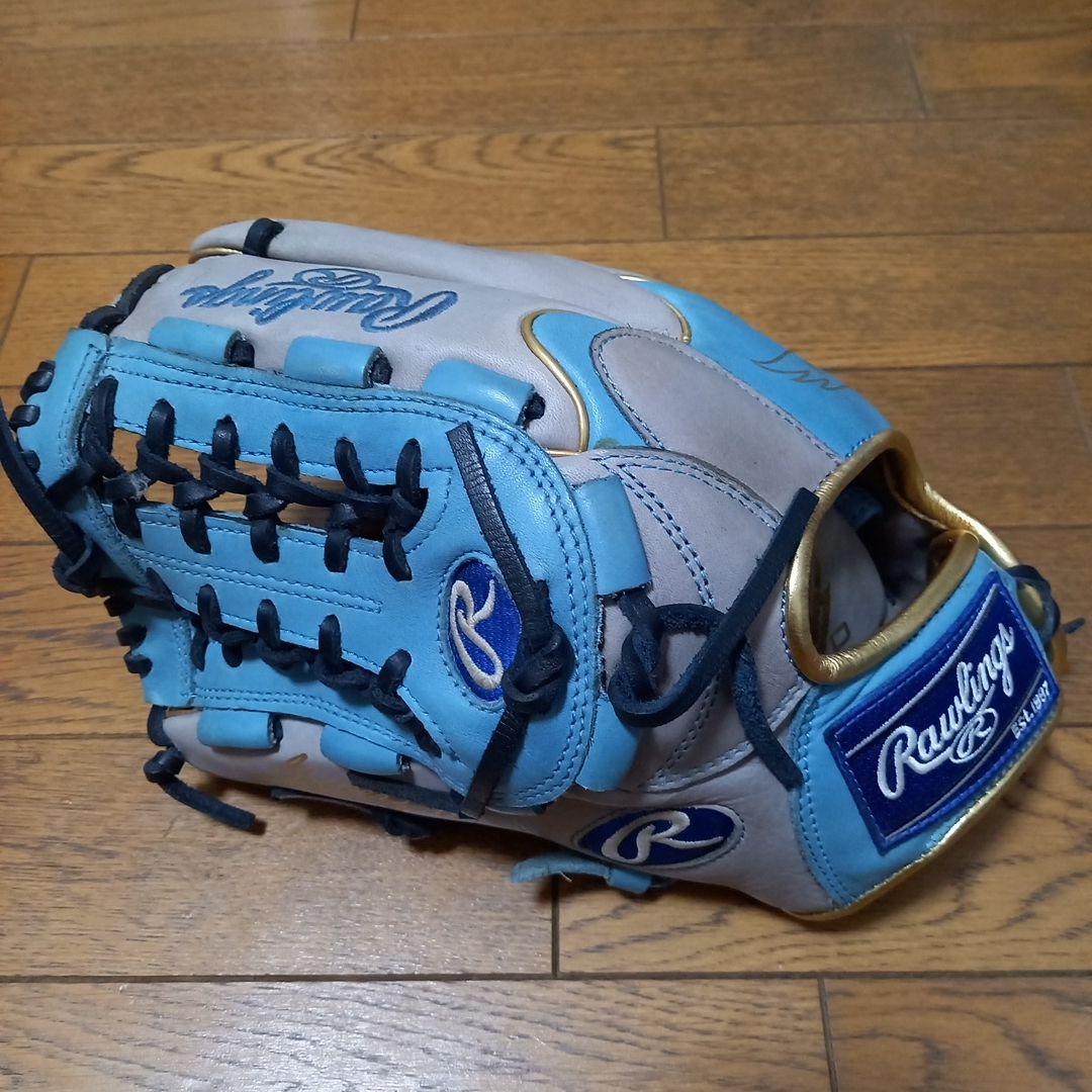 K*P様 Rawlings 軟式グローブ ライトブルー/ベージュ 左投げ