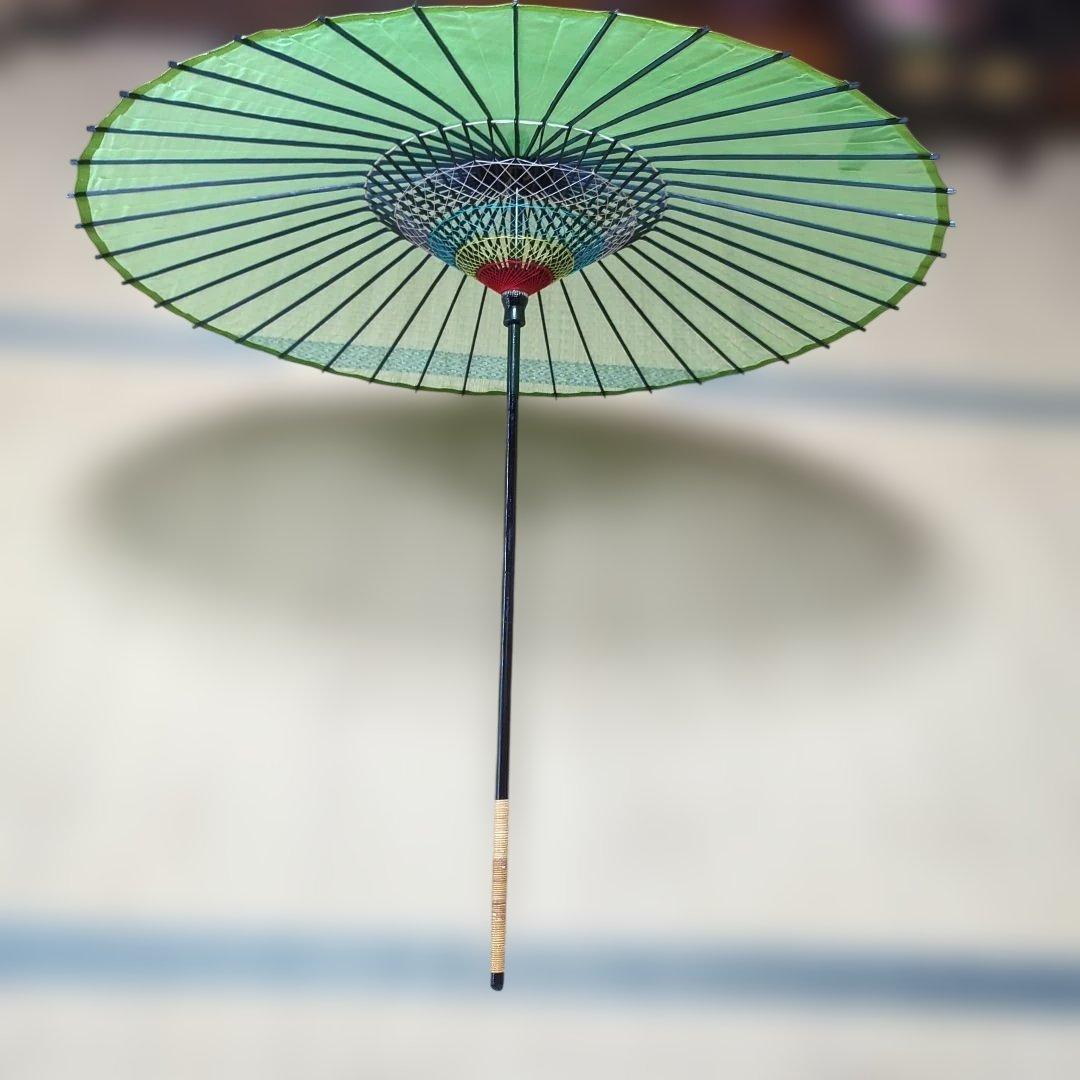 日本舞踊用 絹傘緑色　 舞踊傘