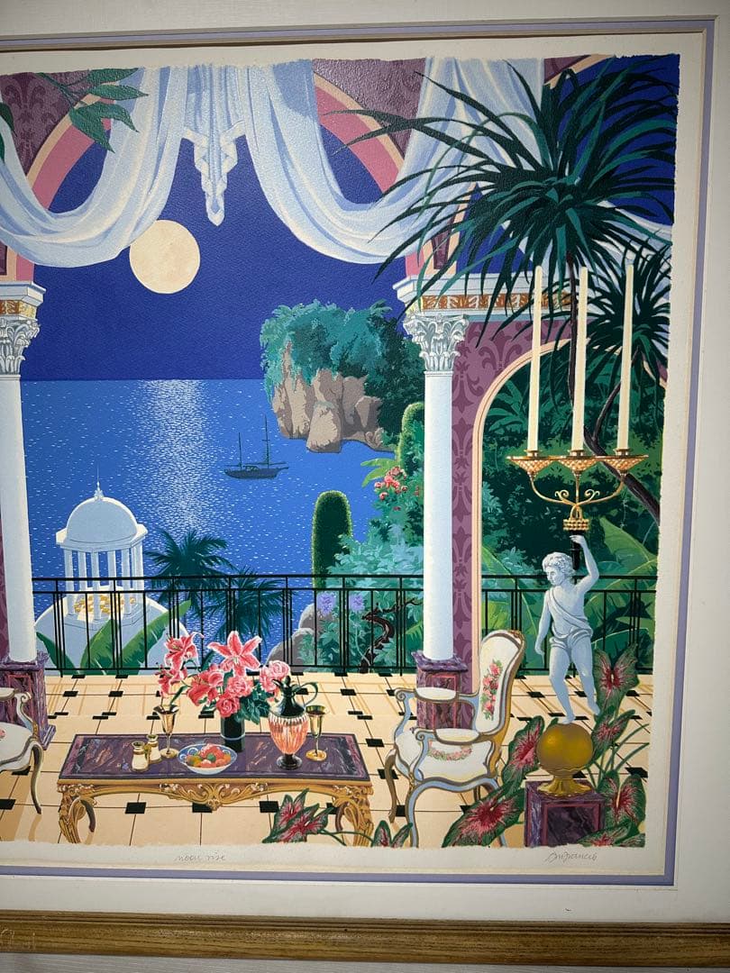 ♦️真作　有名作家作品　大型サイズ版画　月光　ア-ト美術品　インテリア　資産価値大