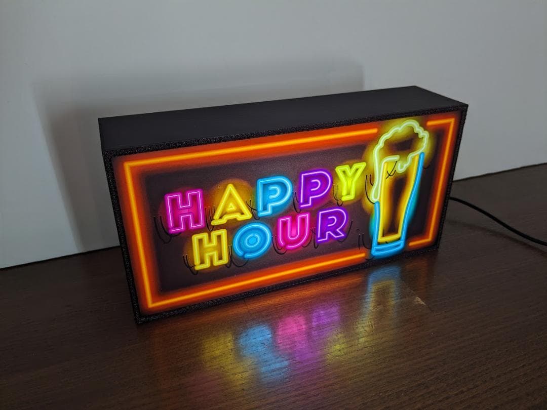 ビール ハッピーアワー スナック 酒 パーティー看板 置物 雑貨 ライトBOX