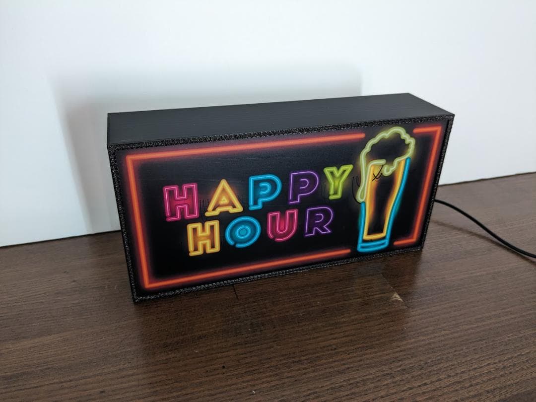 ビール ハッピーアワー スナック 酒 パーティー看板 置物 雑貨 ライトBOX