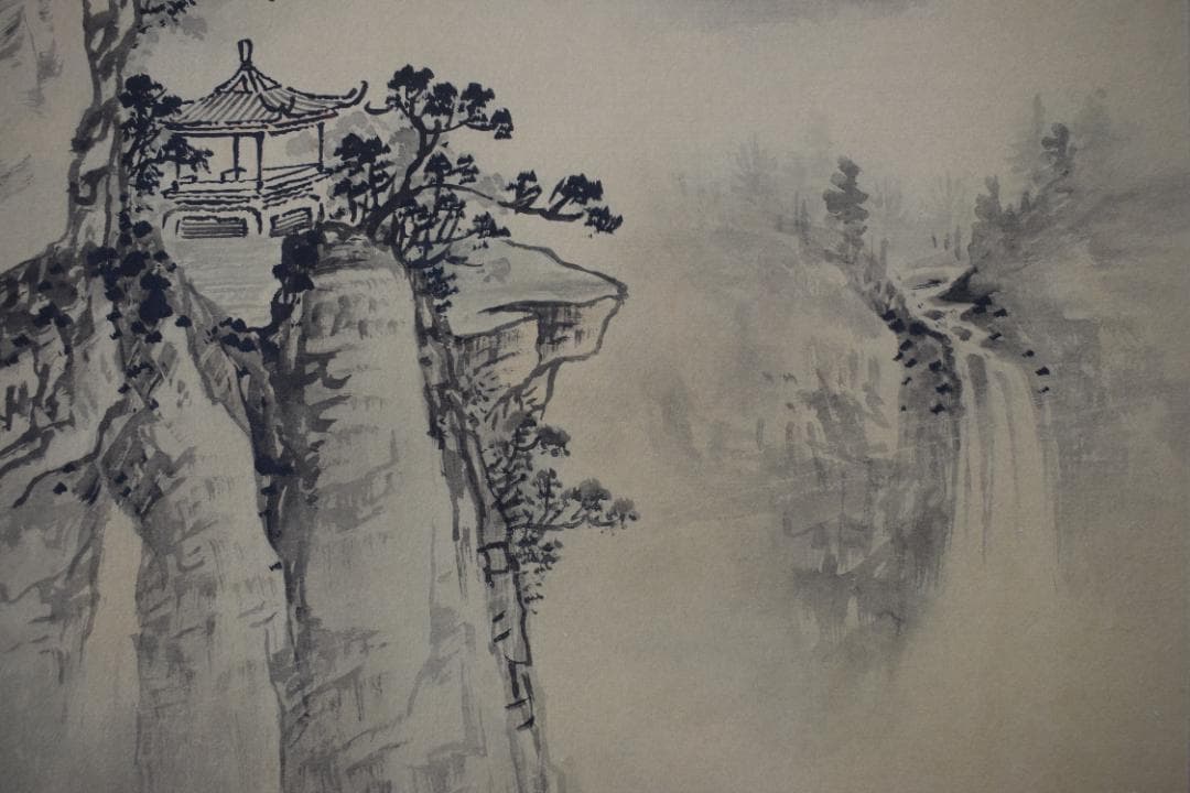 複製/鼎安/山水人物図/中国画/工芸品/掛軸☆宝船☆Z-343