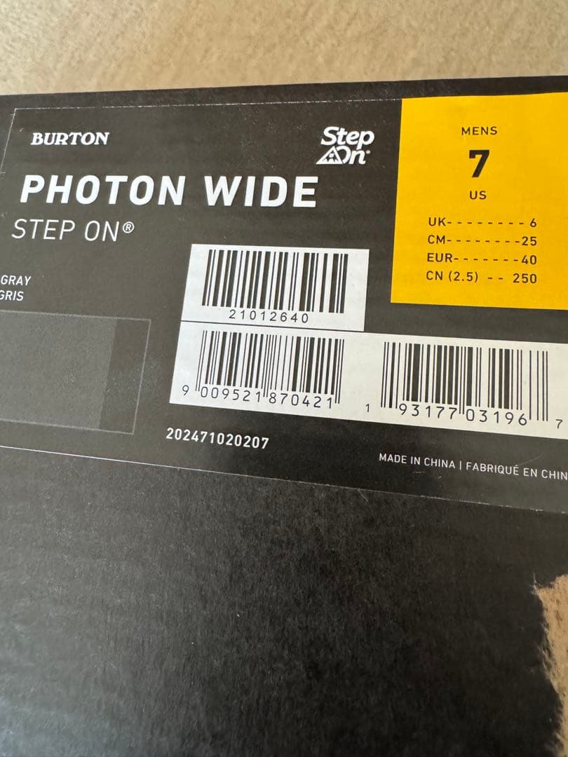 Burton 25㎝ Photon Wide Step On ブーツ