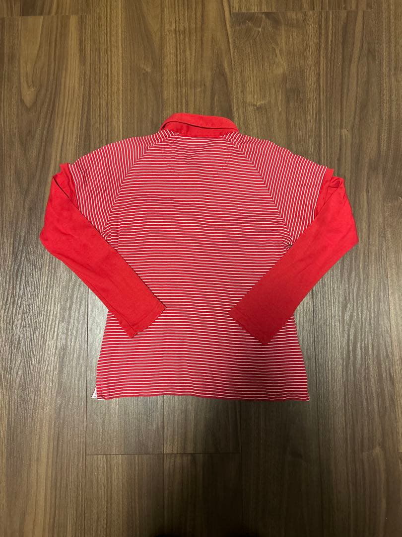 Burbarry ポロシャツ レイヤードシャツ ドッキングトップス Tシャツ 赤