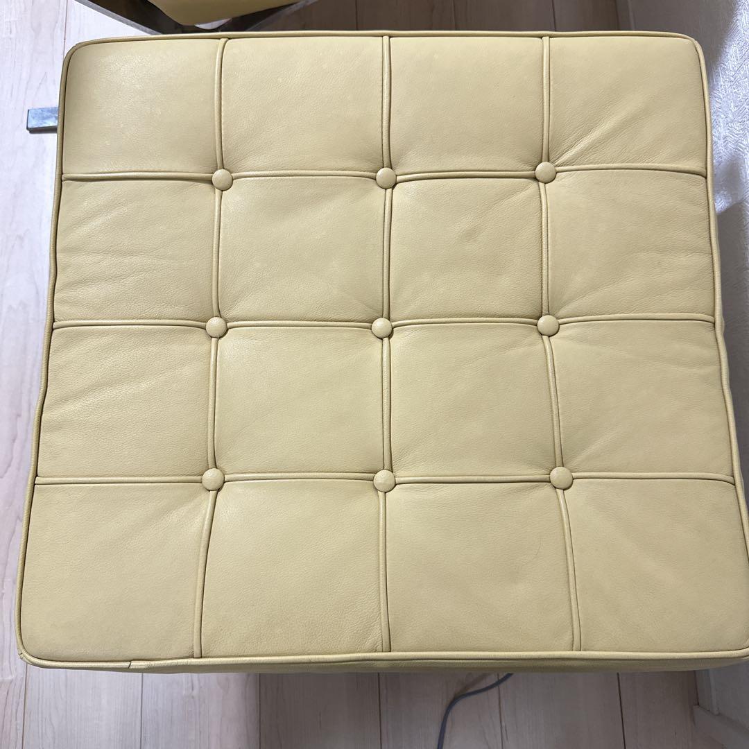 バルセロナチェア 本革 クロームフレームオットマンセット
