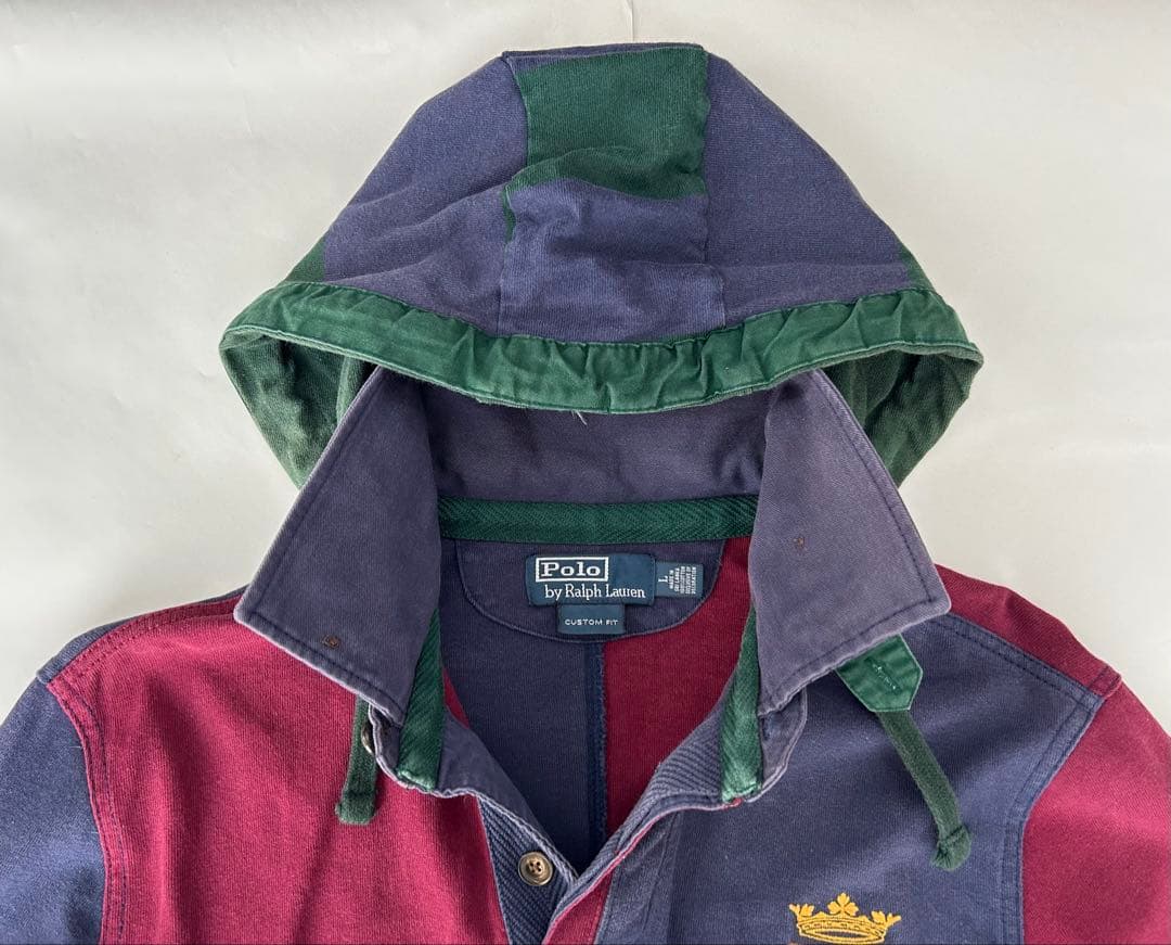 Polo Ralph Lauren フード付きラグビーシャツ L ナンバーパッチ