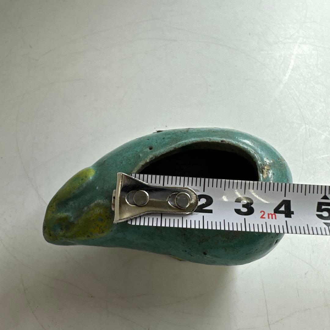 中国清時代　色絵水孟　トヒエ　L8.5㎝　東な8-0401☆2F