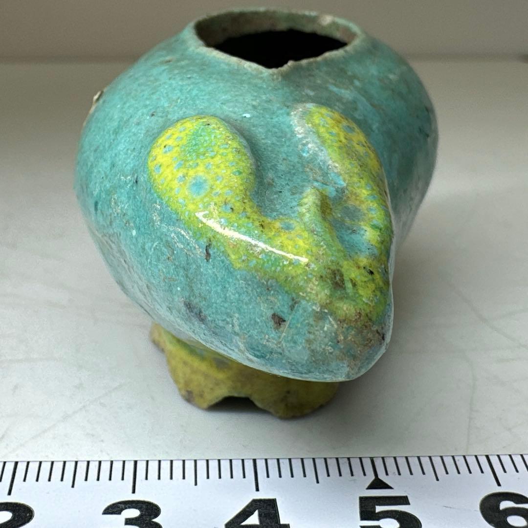 中国清時代　色絵水孟　トヒエ　L8.5㎝　東な8-0401☆2F