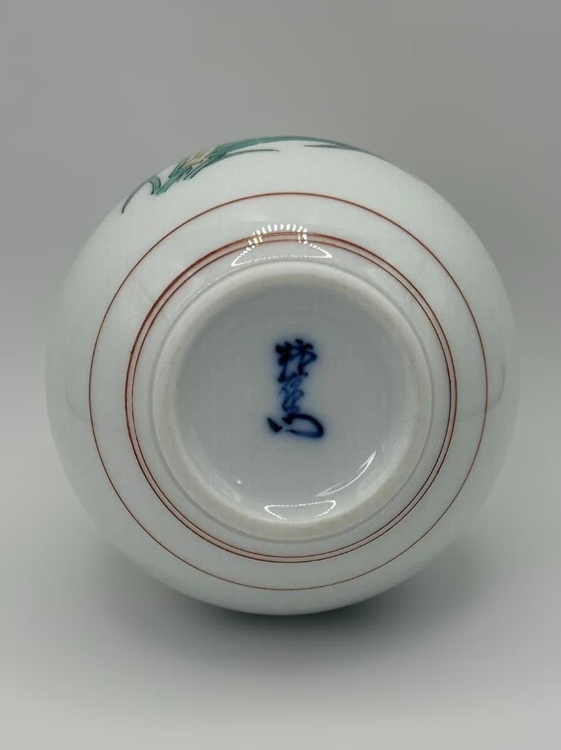 【極美品】人間国宝 十四代 酒井田柿右衛門 錦 撫子文 一輪生（共箱・有田焼）