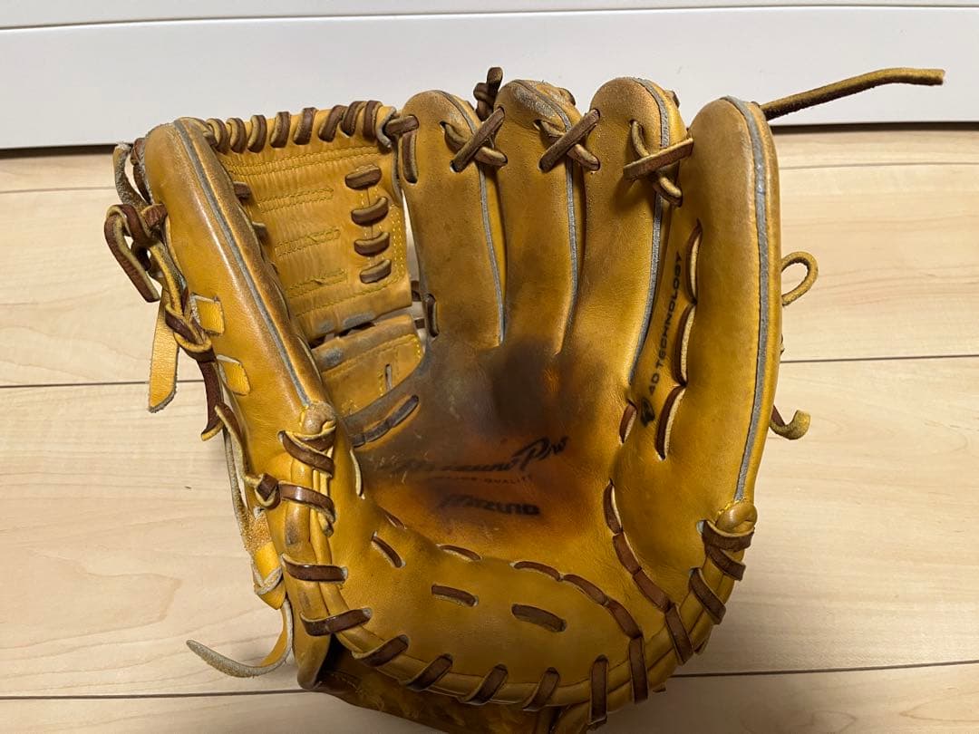 ミズノプロ 硬式 投手 4Dテクノロジー ナチュラル ラベルなし