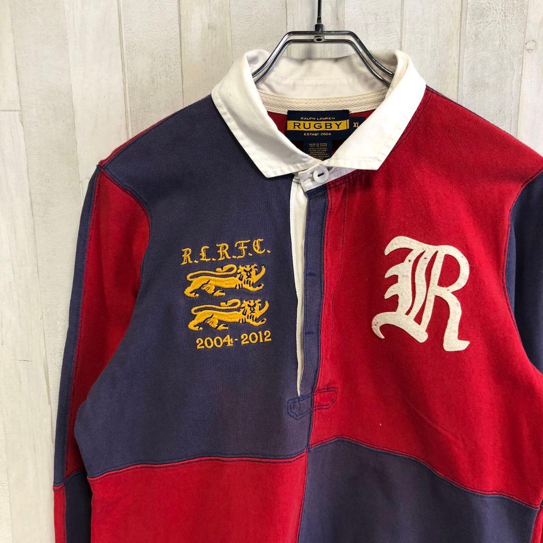 ラルフローレン　RalphLauren　刺繍　ラガーシャツ　ポロシャツ　長袖　L