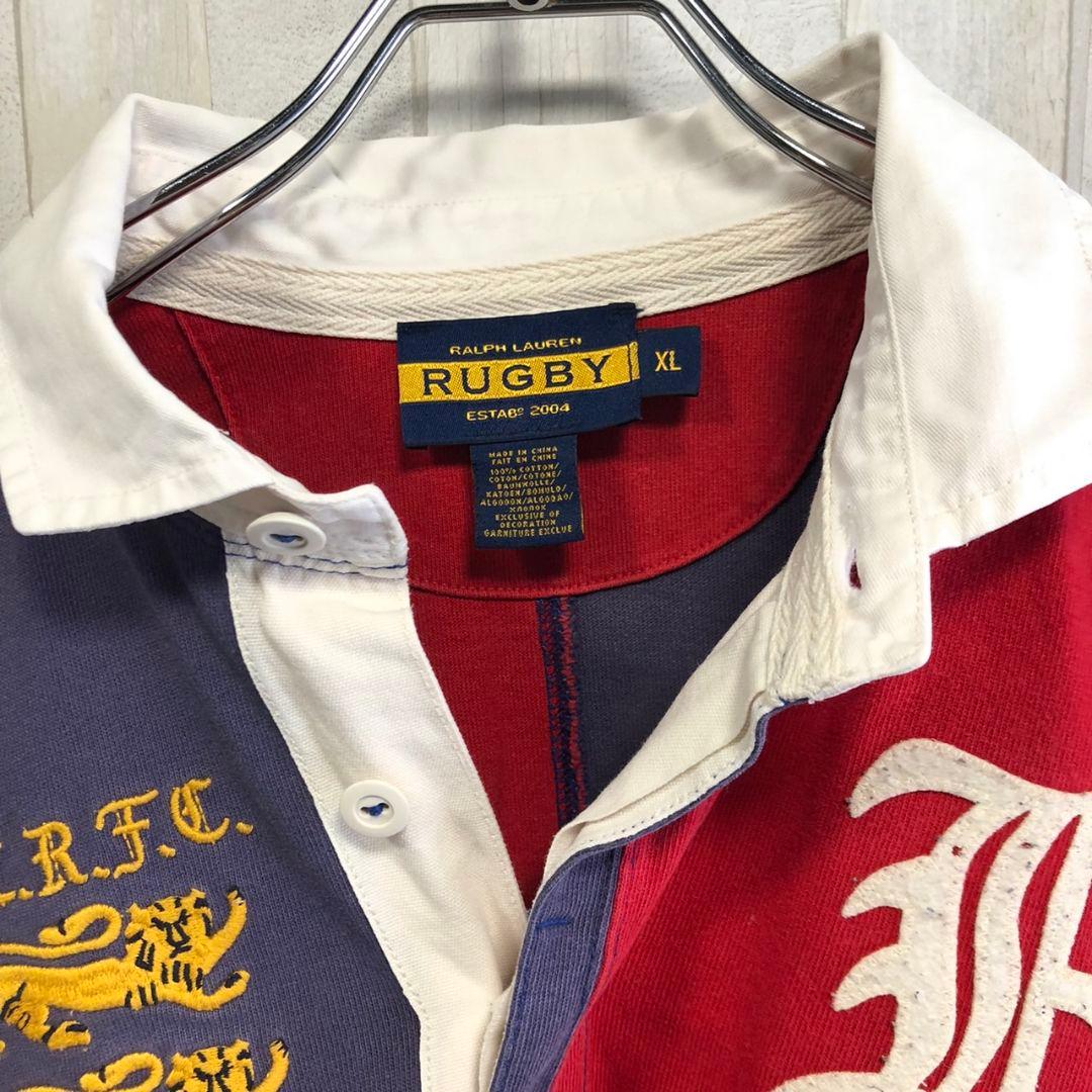 ラルフローレン　RalphLauren　刺繍　ラガーシャツ　ポロシャツ　長袖　L