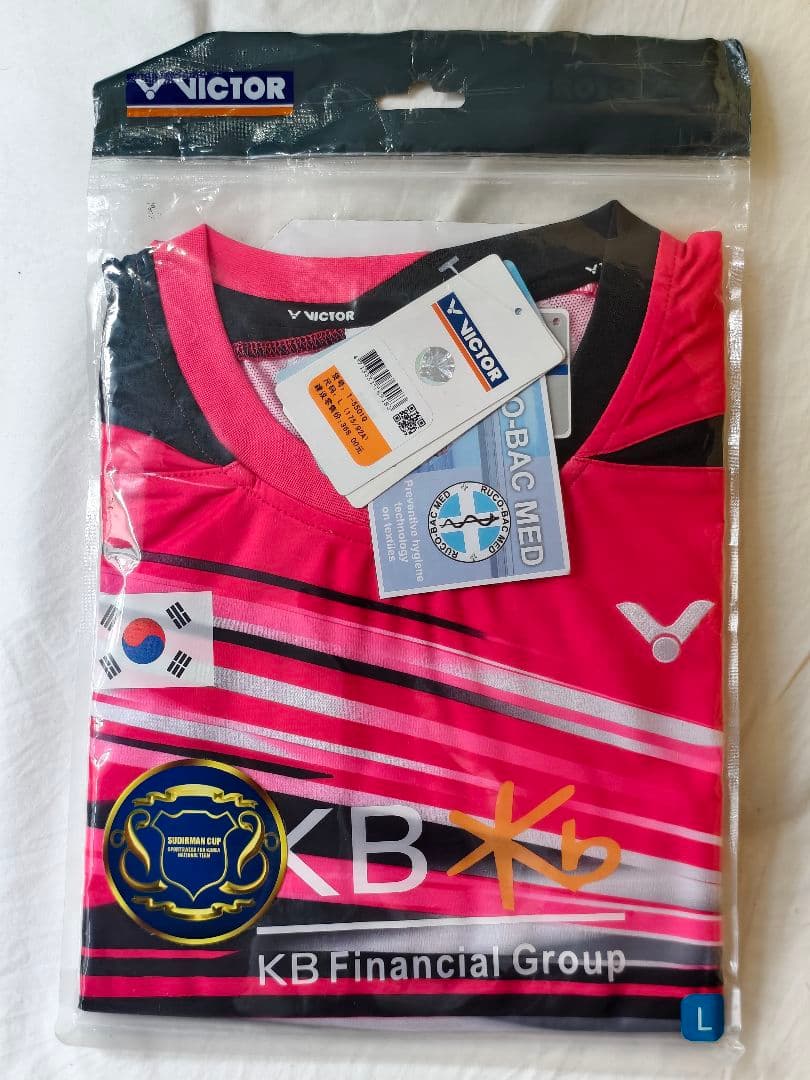 VICTOR韓国代表姜敏赫選手着用モデル バドミントンシャツ トナミ実業団NTT