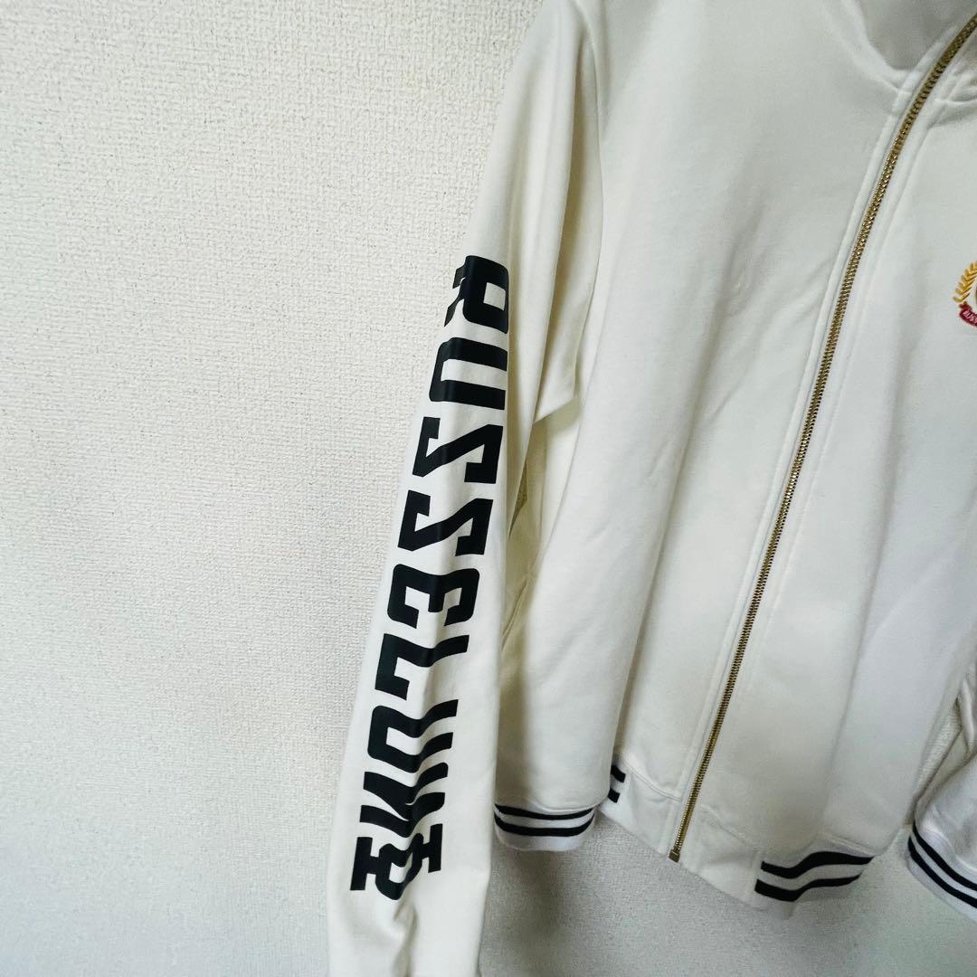 ラッセルノ　ジャケット　スウェット　ゴルフウェア　ワッペン　白　サイズ1(M)