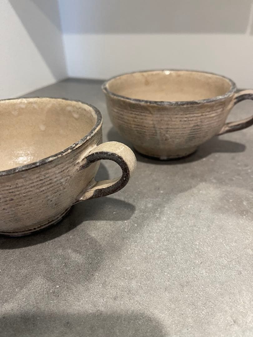 小澤基晴　スープカップ　粉引　2個セット