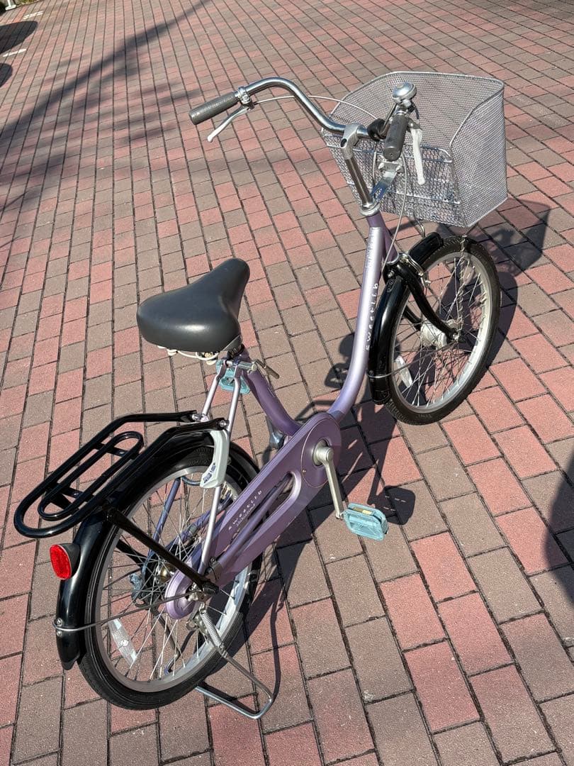 Azzさん専用 紫色 シティサイクル 前面バスケット付き(20㌅)お届けできます
