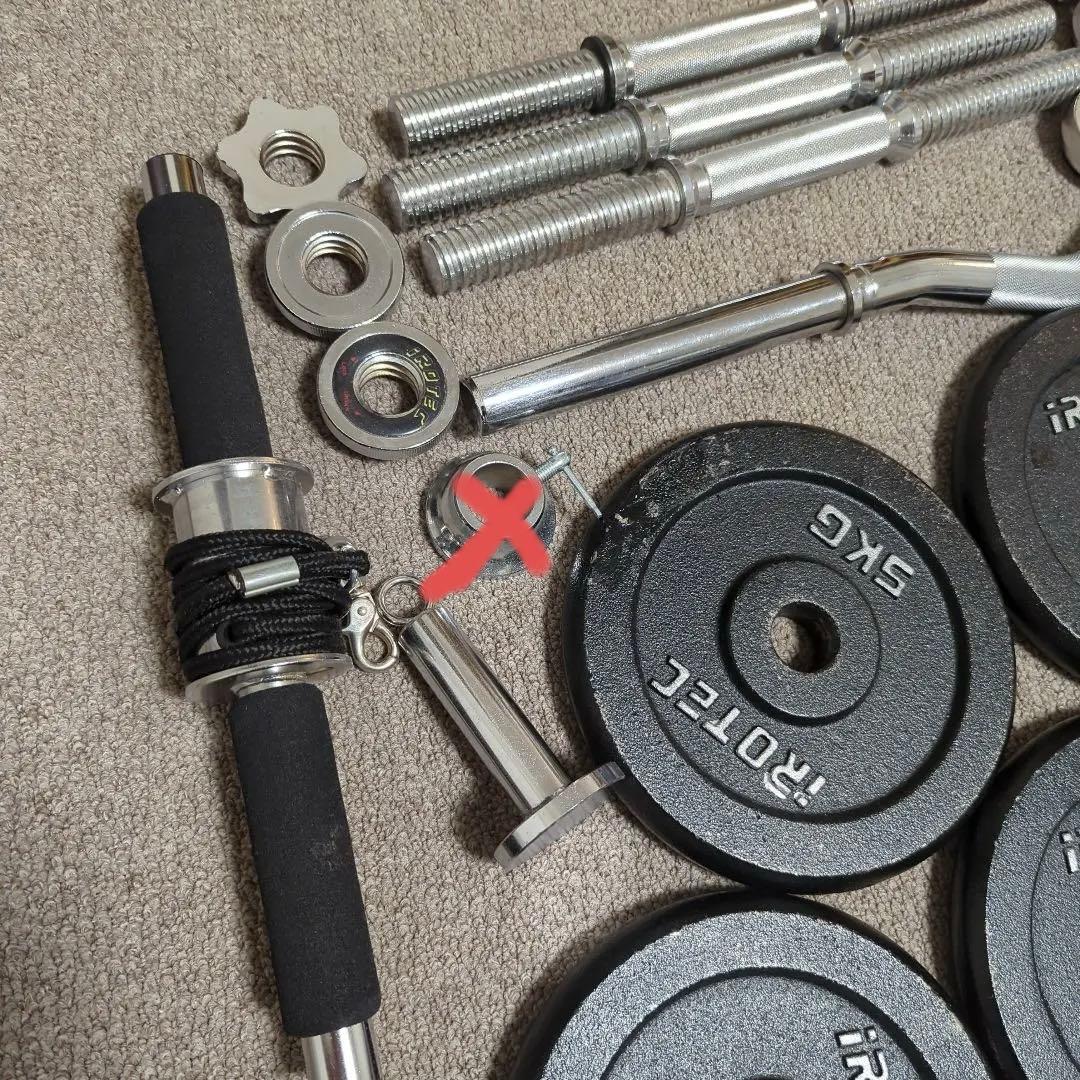 28mmプレート120cm EZバーfat gripz ダンベル　おまけ