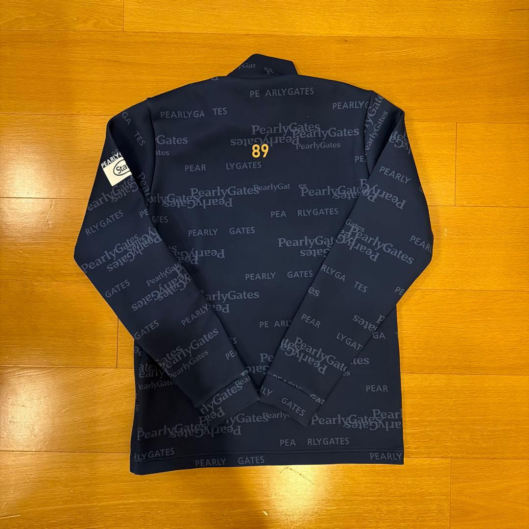 【美品】パーリーゲイツ 長袖ハイネックシャツ ネイビー系