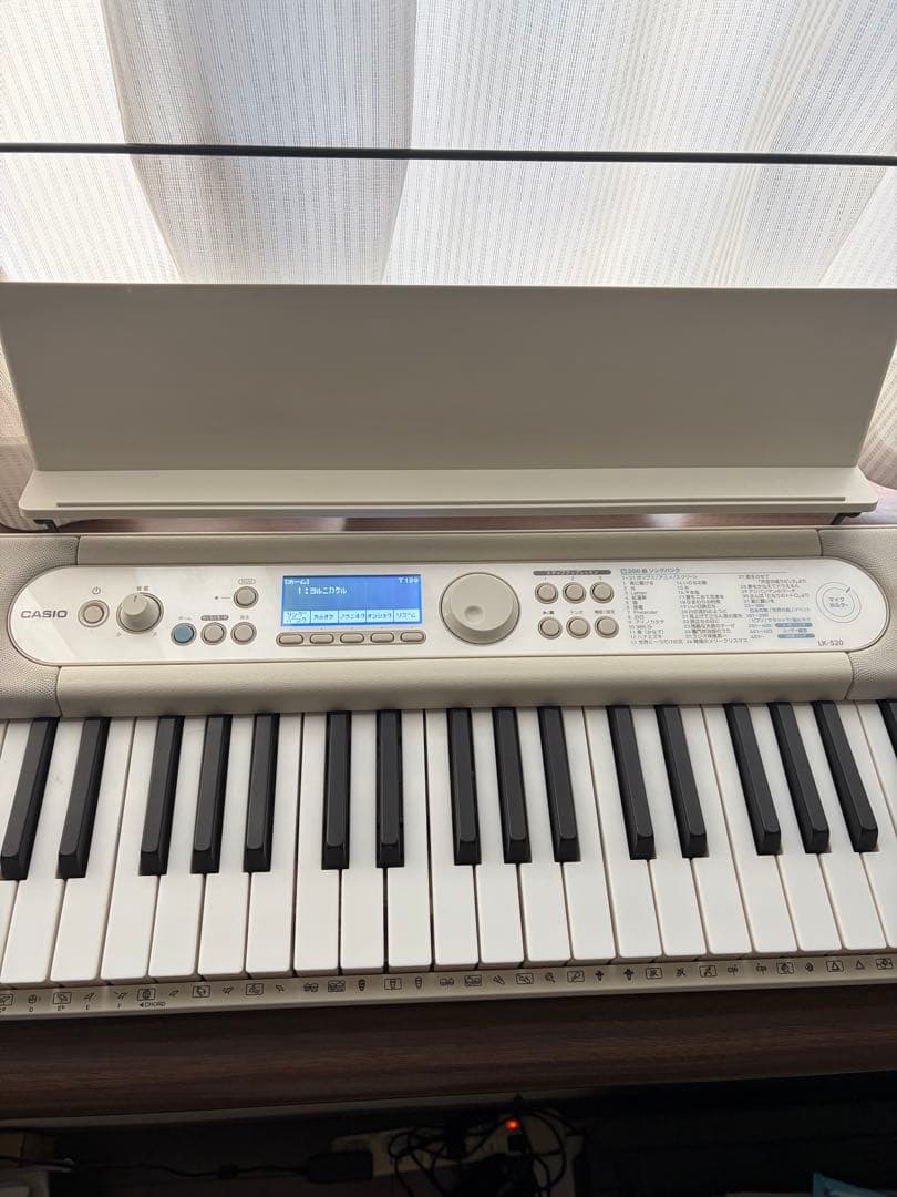 CASIO LK-520 ホワイトキーボード 61鍵 スタンド付き