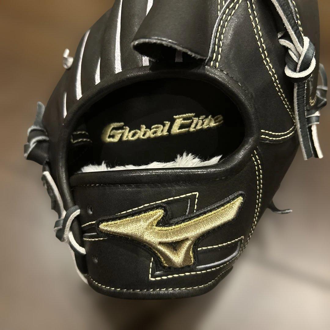 Global Elite 少年軟式用右利き　野球グローブ 黒