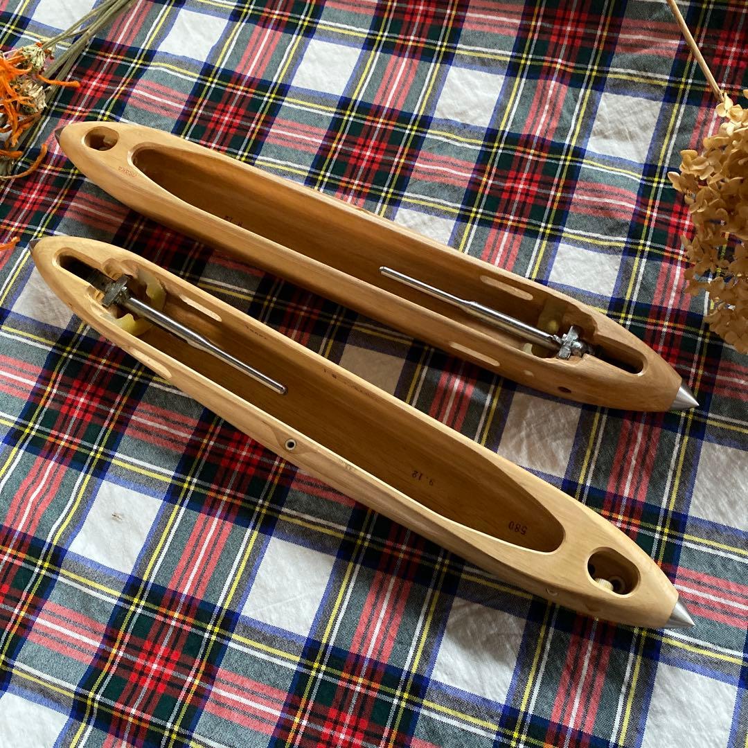 ションヘル織機 の未使用シャトル 緯管付き　 2セット 紡績 織物 工芸品