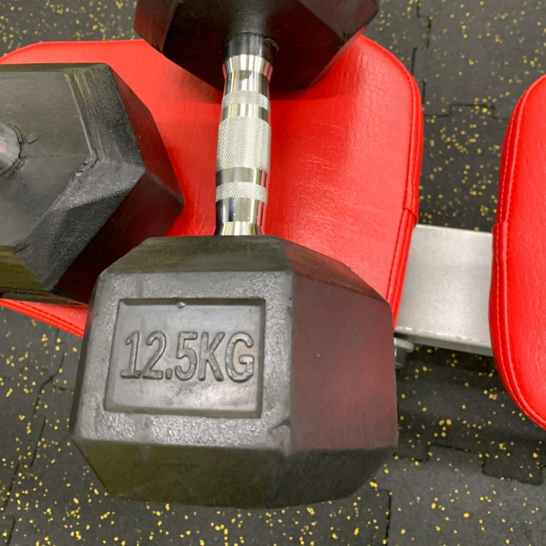 ラバー ヘックス ダンベル 12.5kg × 2個 セット