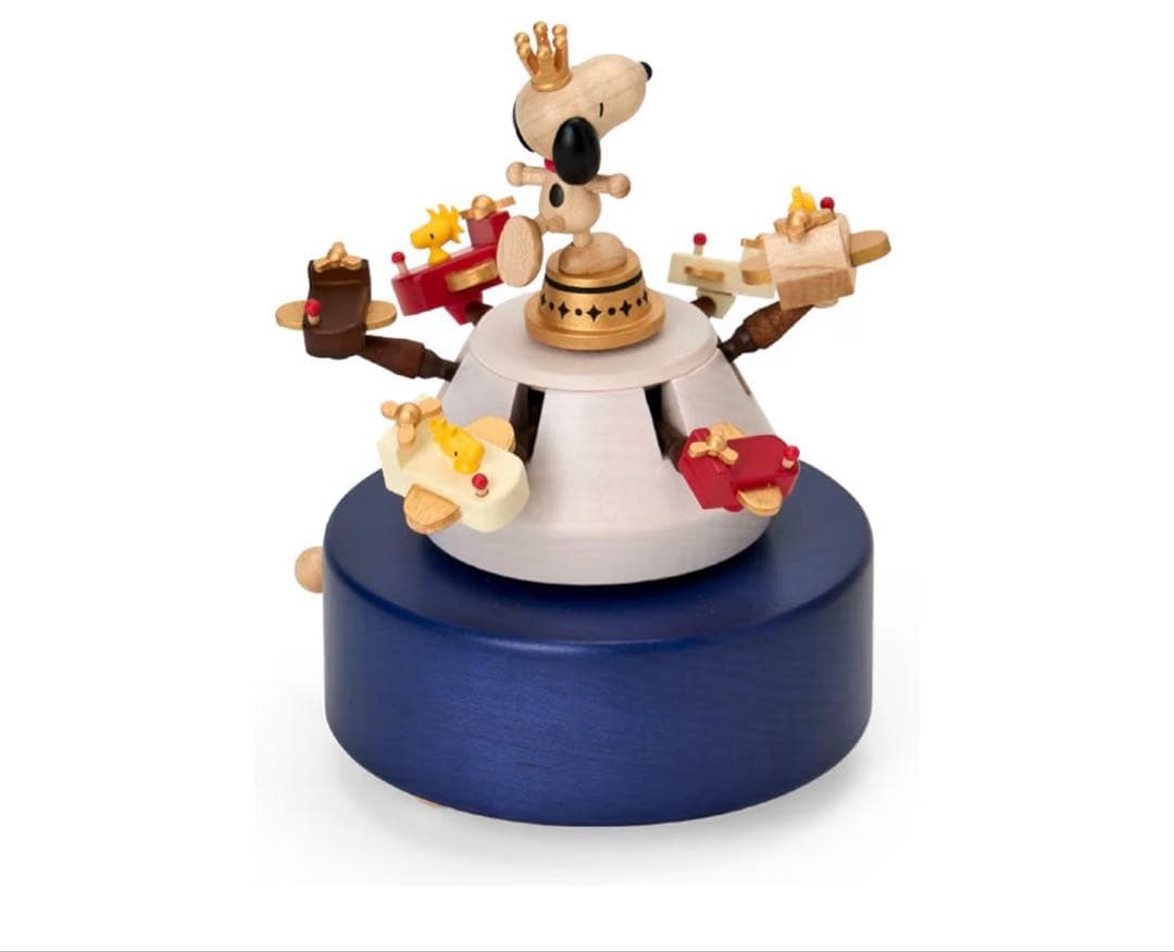 木製オルゴール　スヌーピー　フィギュア